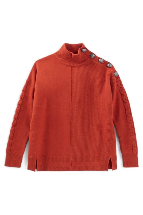 TOMETTE RED SWEATER, ENGRAVED BUTTONS ON SHOULDER 4
