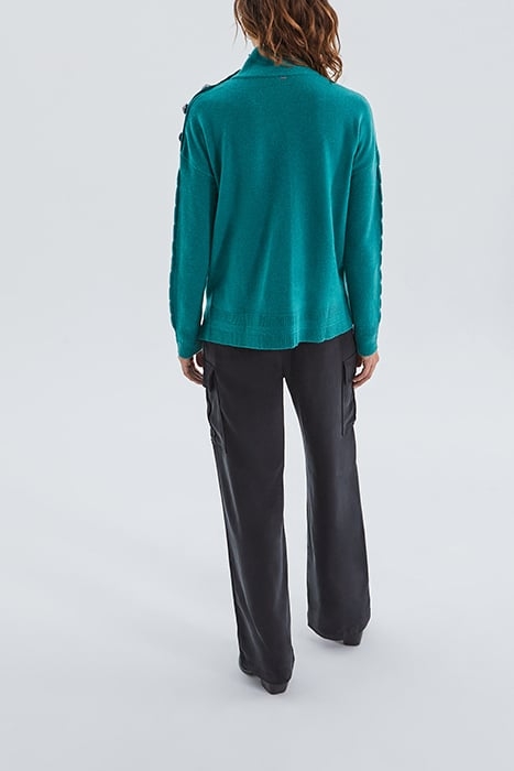 AMAZONITE KNIT SWEATER WITH  SHOULDER BUTTONS 2