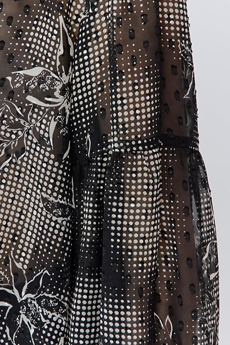 BLACK BLOUSE WITH ECRU DANDY FLOWER PRINT 6