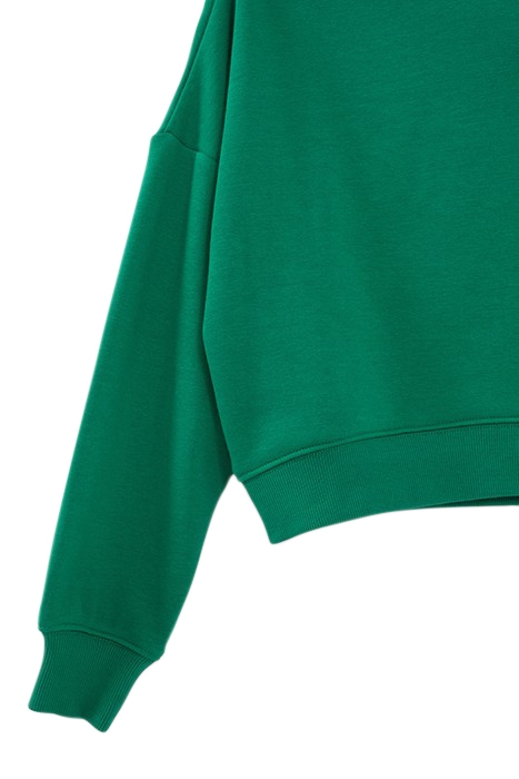 GIRLS’ GREEN FLOCKED CROPPED HOODIE 5
