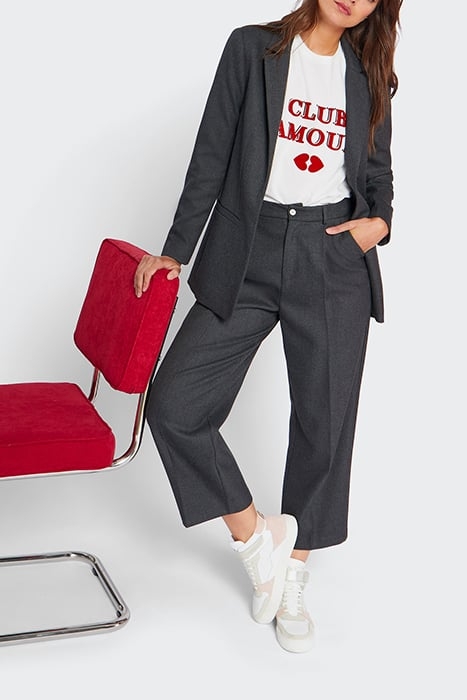 CHARCOAL CROPPED SUIT TROUSERS 3