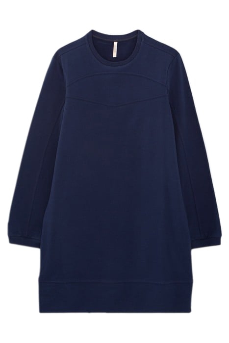 NAVY SWEATSHIRT DRESS WITH SLOGAN ON BACK 4