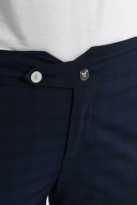 NAVY CHECK SUIT TROUSERS 4