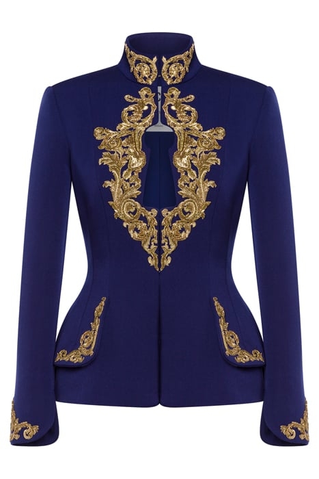 BAROQUE LOCK WOOL FAILLE JACKET BLUE 3