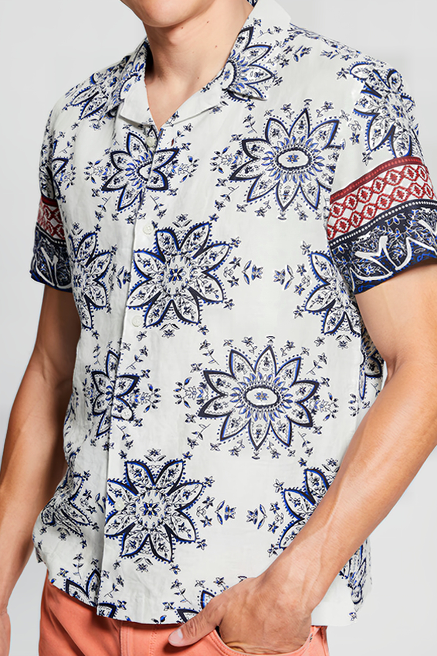 GUESS ECO SS ISLAND LINEN EST EASTWARD FLORAL 5