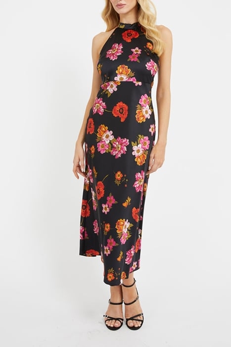 SL DIANA DRESS FLORAL BLACK GROUND 1