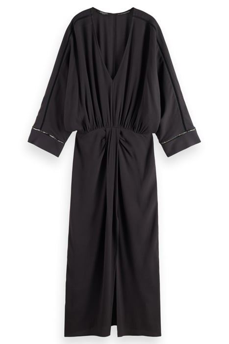 MIDI DRESS WITH DRAPE DETAIL EVENING BLACK 1