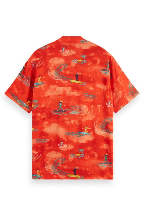 ALLOVER PRINTED VISCOSE SHORT RED SURFER AOP 2