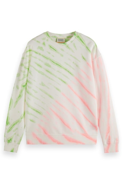 DIAGONAL TIE-DYED SWEATSHIRT SWAN/ NEON TIE DYE 4