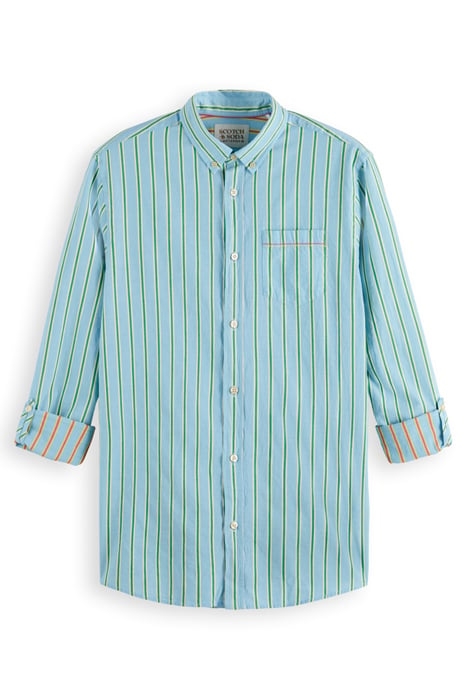DOBBY STRIPE ROLL UP SLEEVES BLUE STRIPE 1