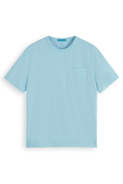 GARMENT DYE POCKET T-SHIRT WASHED NEON BLUE 1