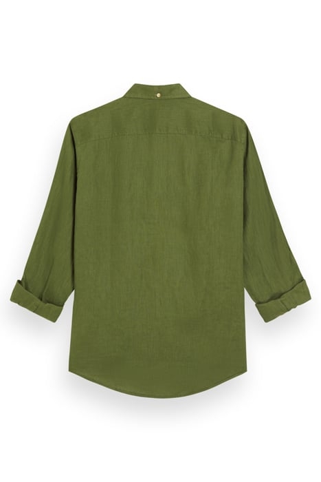 LINEN SHIRT WITH ROLL-UP ARMY 5