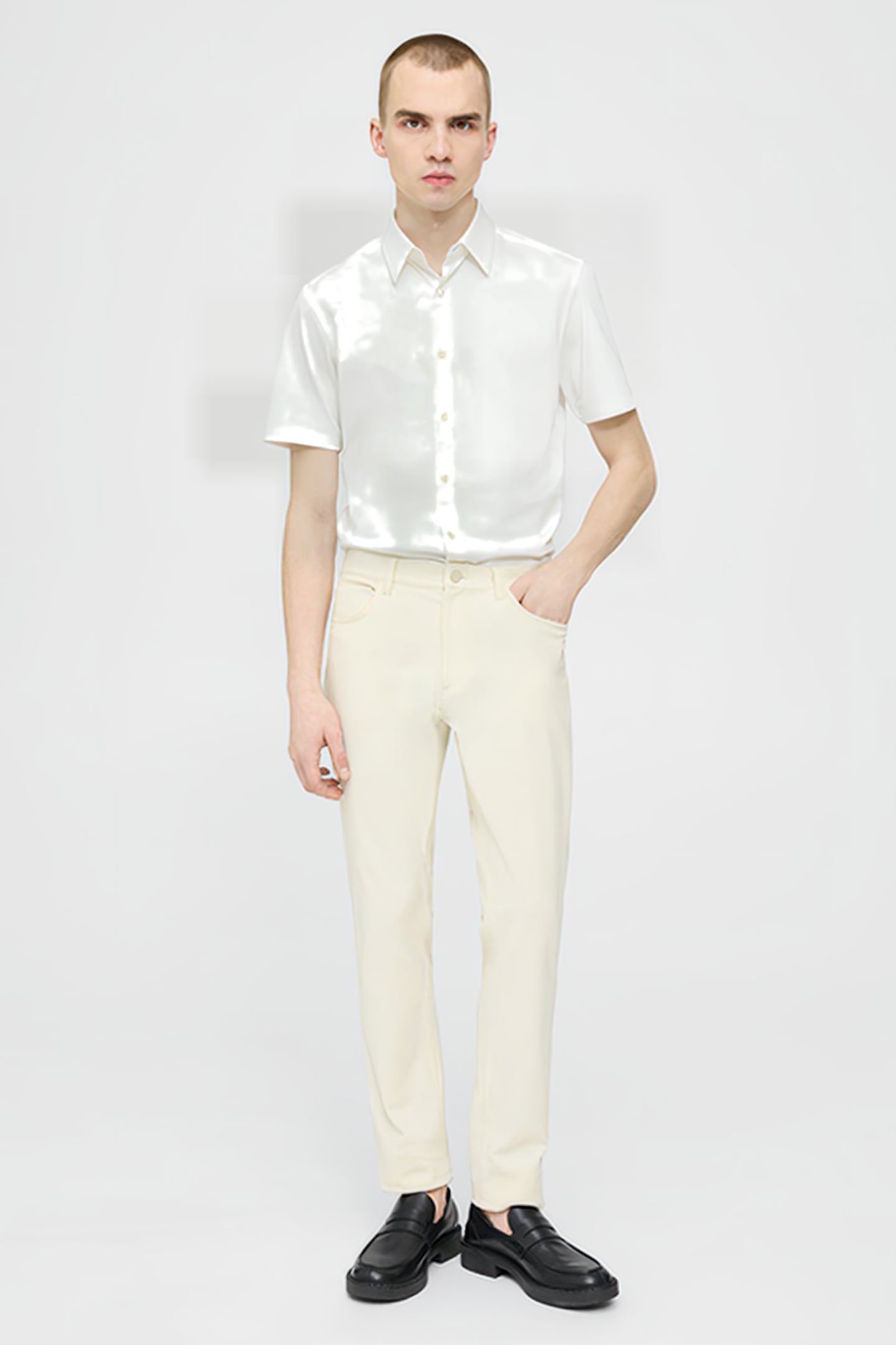 RAFFI 5-POCKET PANT IN NEOTERIC TWILL WARM IVORY 3