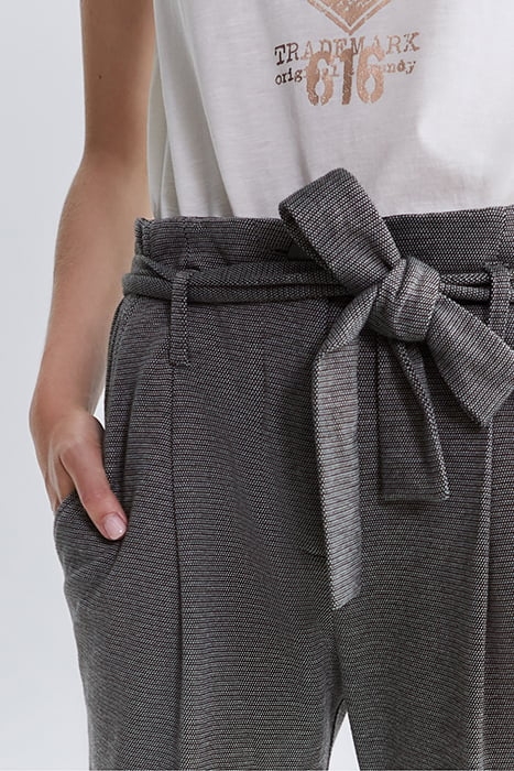 GREY SEMI-PLAIN 7/8 HIGH-WAIST SLIM SUIT TROUSERS GREY 5