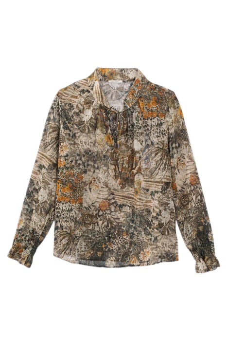 KHAKI LANDSCAPE PRINT BLOUSE KHAKI 4