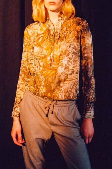 KHAKI LANDSCAPE PRINT BLOUSE KHAKI 8