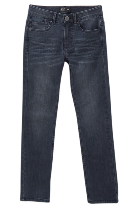 BOYS’ BLUE SLIM JEANS WITH PLACED DISTRESSING BLUE 1