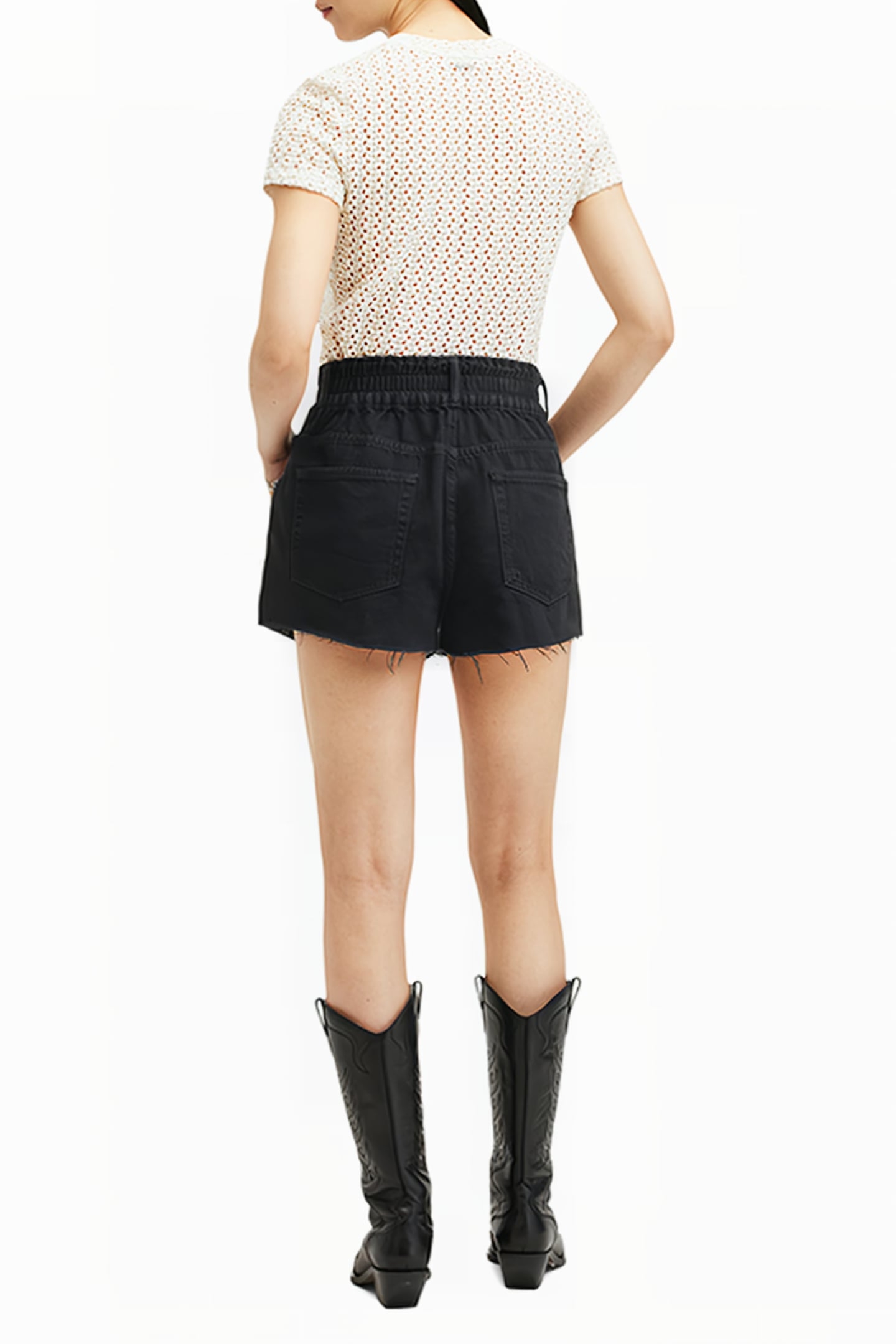 HAILEY DENIM SHORT WASHED BLACK 4