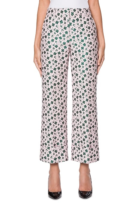 FOUR LEAF CLOVER JACQUARD TROUSERS PINK 1