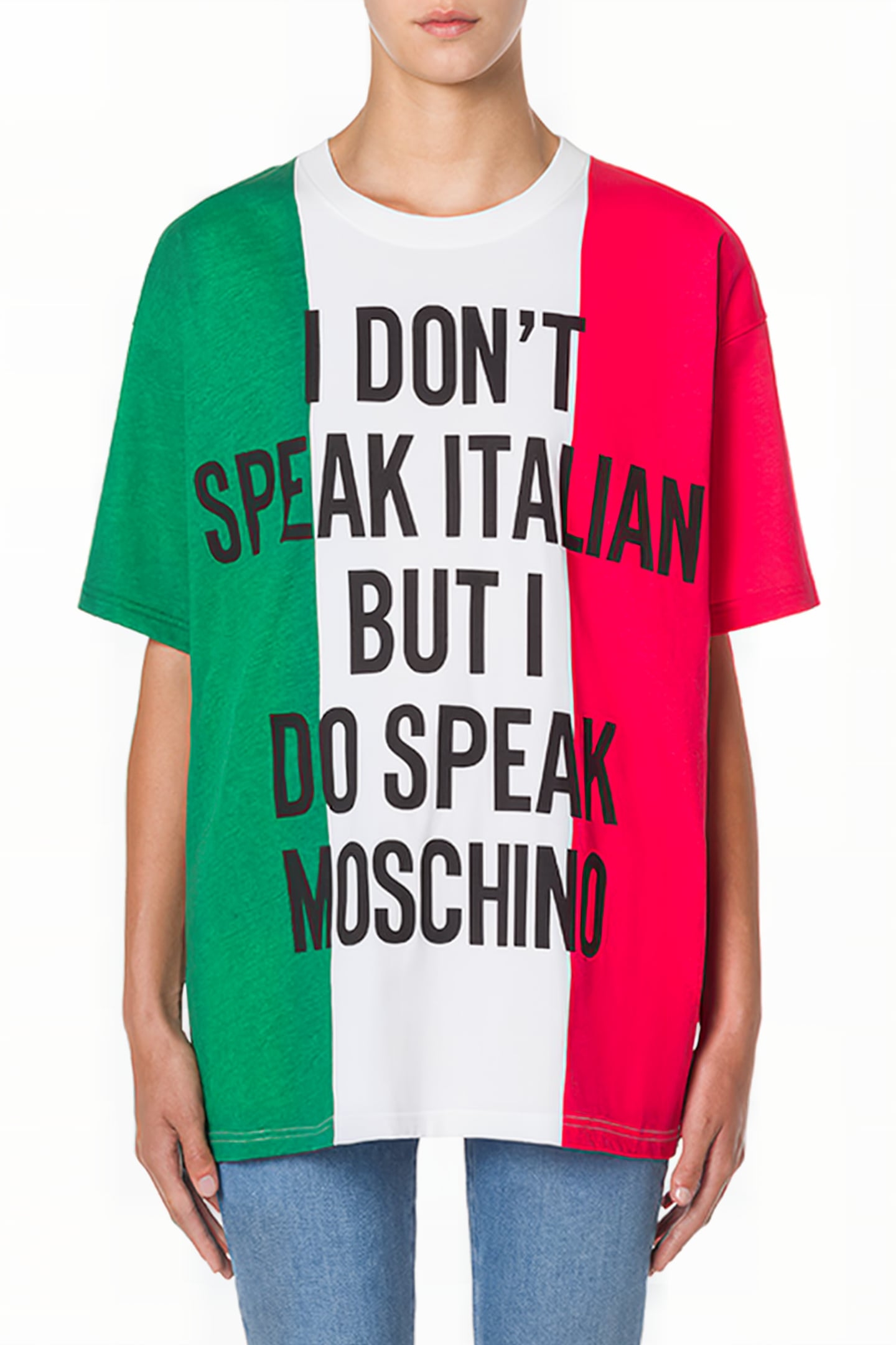 ITALIAN SLOGAN JERSEY T-SHIRT MULTICOLOR 1
