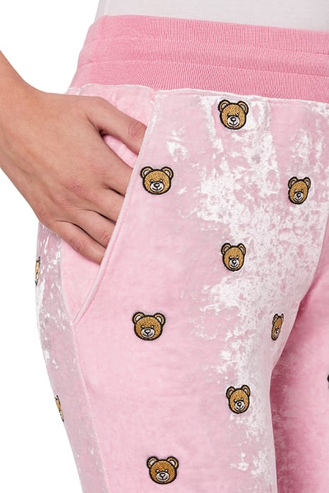 TEDDY EMBROIDERY STRETCH VELOR JOGGERS PINK 4