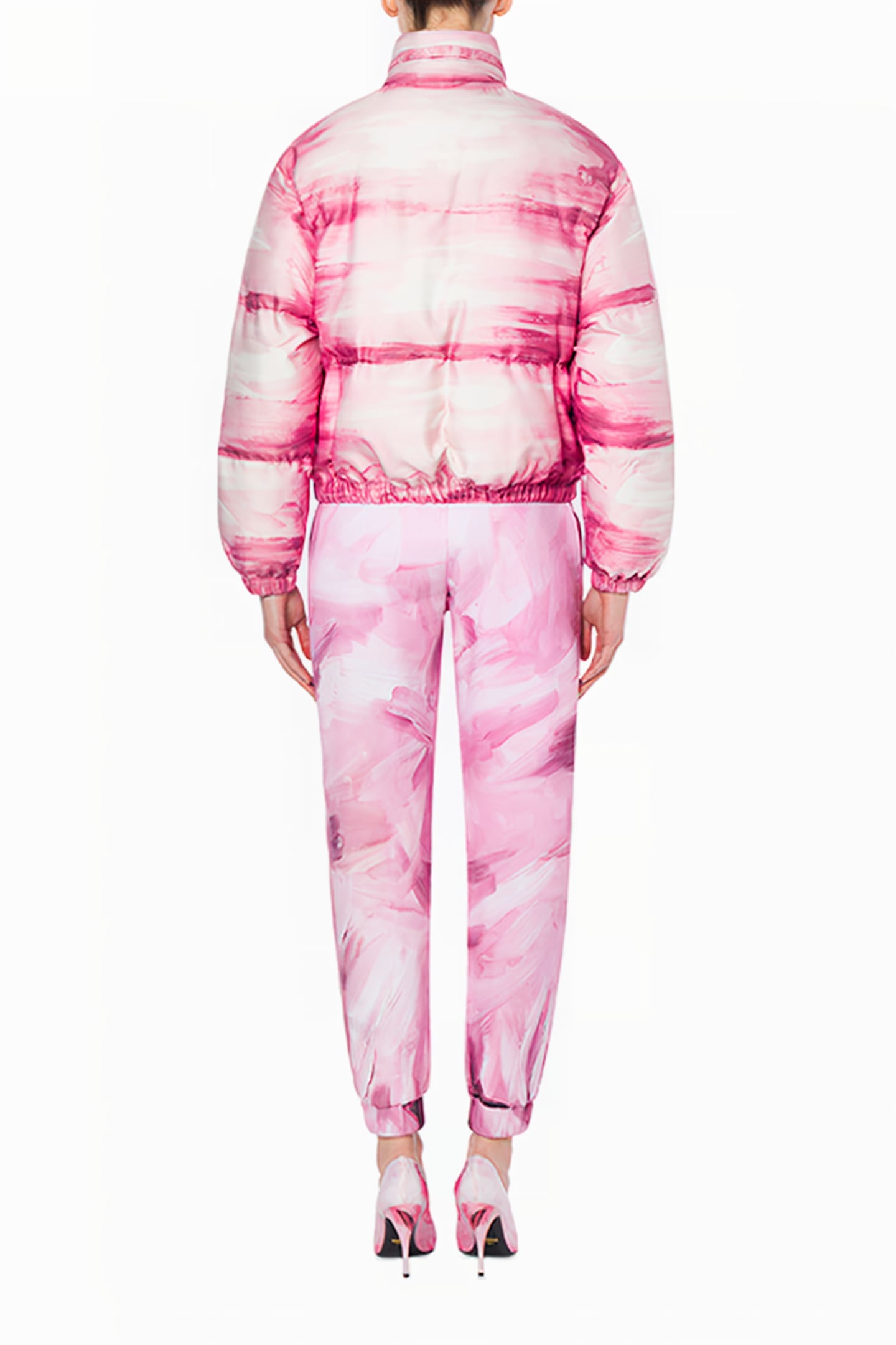 PAINTING NYLON DOWN JACKET PINK 2