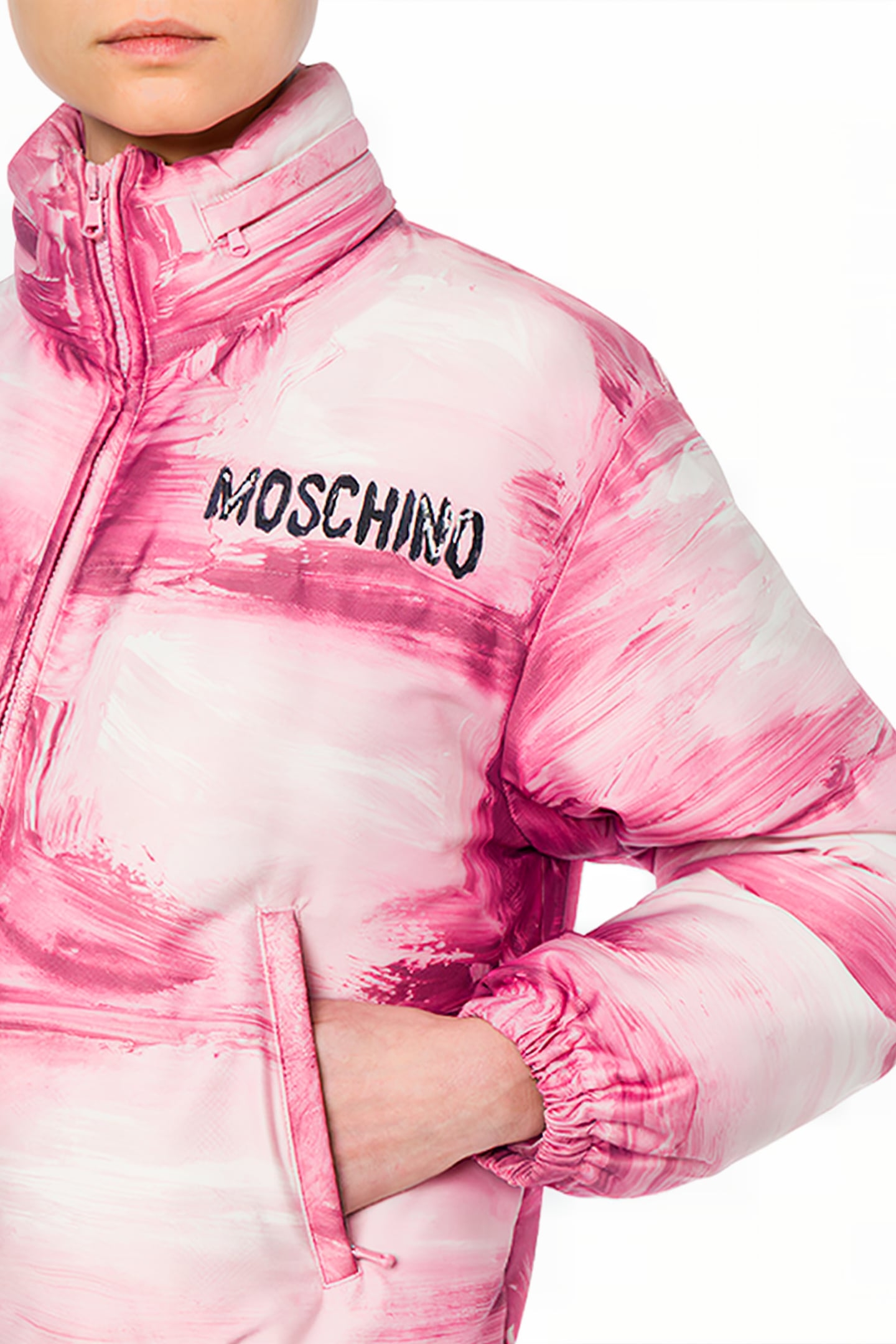 PAINTING NYLON DOWN JACKET PINK 4