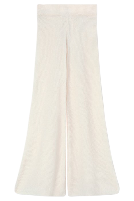 ALPACA BLEND KNIT PALAZZO TROUSERS WHITE 3