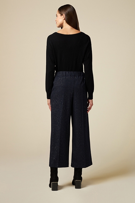 CROPPED PINSTRIPED TROUSERS BLUE 2