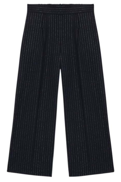 CROPPED PINSTRIPED TROUSERS BLUE 3