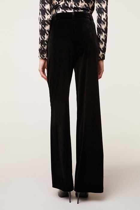VELVET PALAZZO TROUSERS BLACK 2