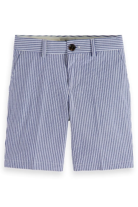 MID LENGTH - SEERSUCKER CHINO SHORTS BLUE STRIPE 1