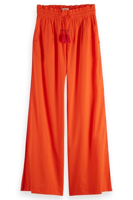 HIGH RISE COTTON VOILE PULL ON PANT CANDY RED 1