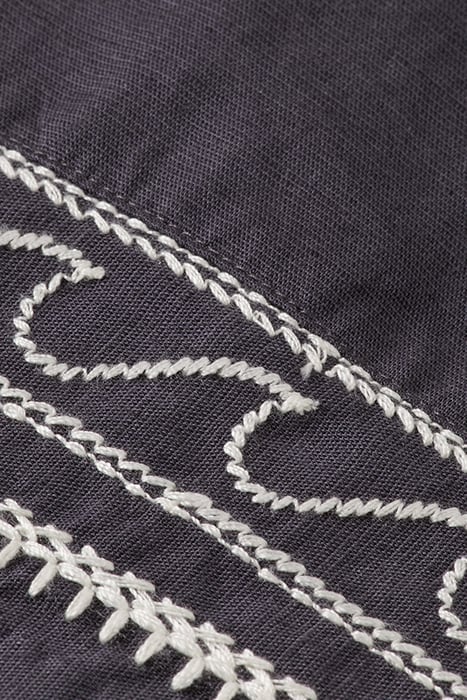 PALM EMBROIDERED HIGH RISE LINEN SHORT ANTRA 7