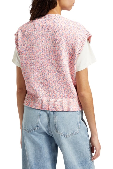 SPACE DYE V NECK KNITTED TANK PINK SPACE DYE 2