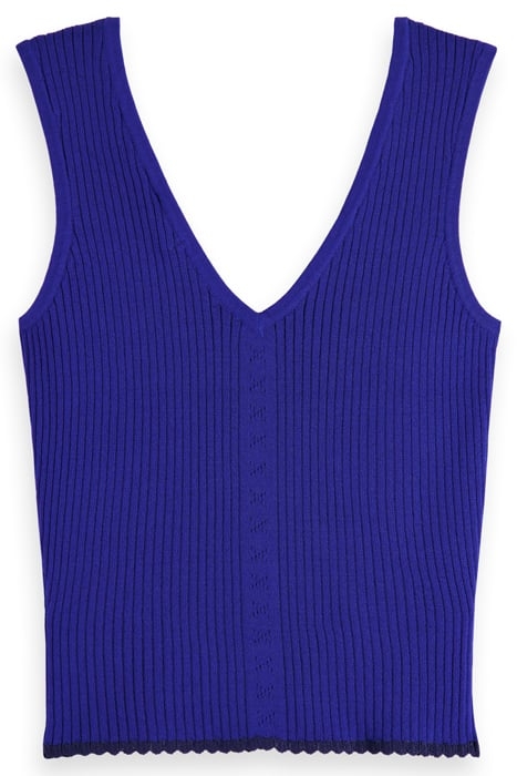 TIE BACK KNITTED TANK ELECTRIC BLUE 2