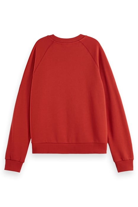 RELAXED FIT RAGLAN SLEEVED GRAPHIC SWEATSHIRT RUSTIC CORAL 2
