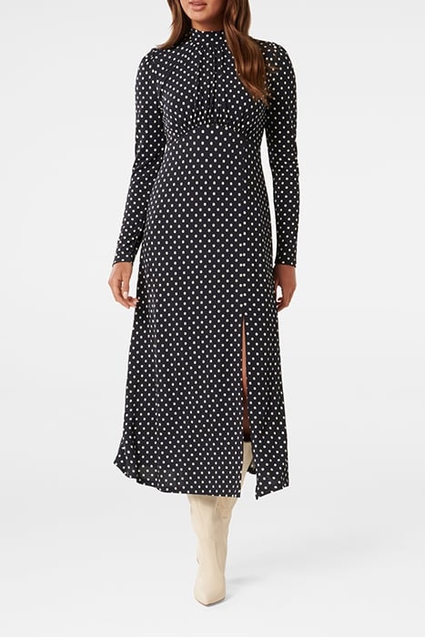 DAWSON HIGH NECK MIDI DRESS CANTERBURY SPOT 1
