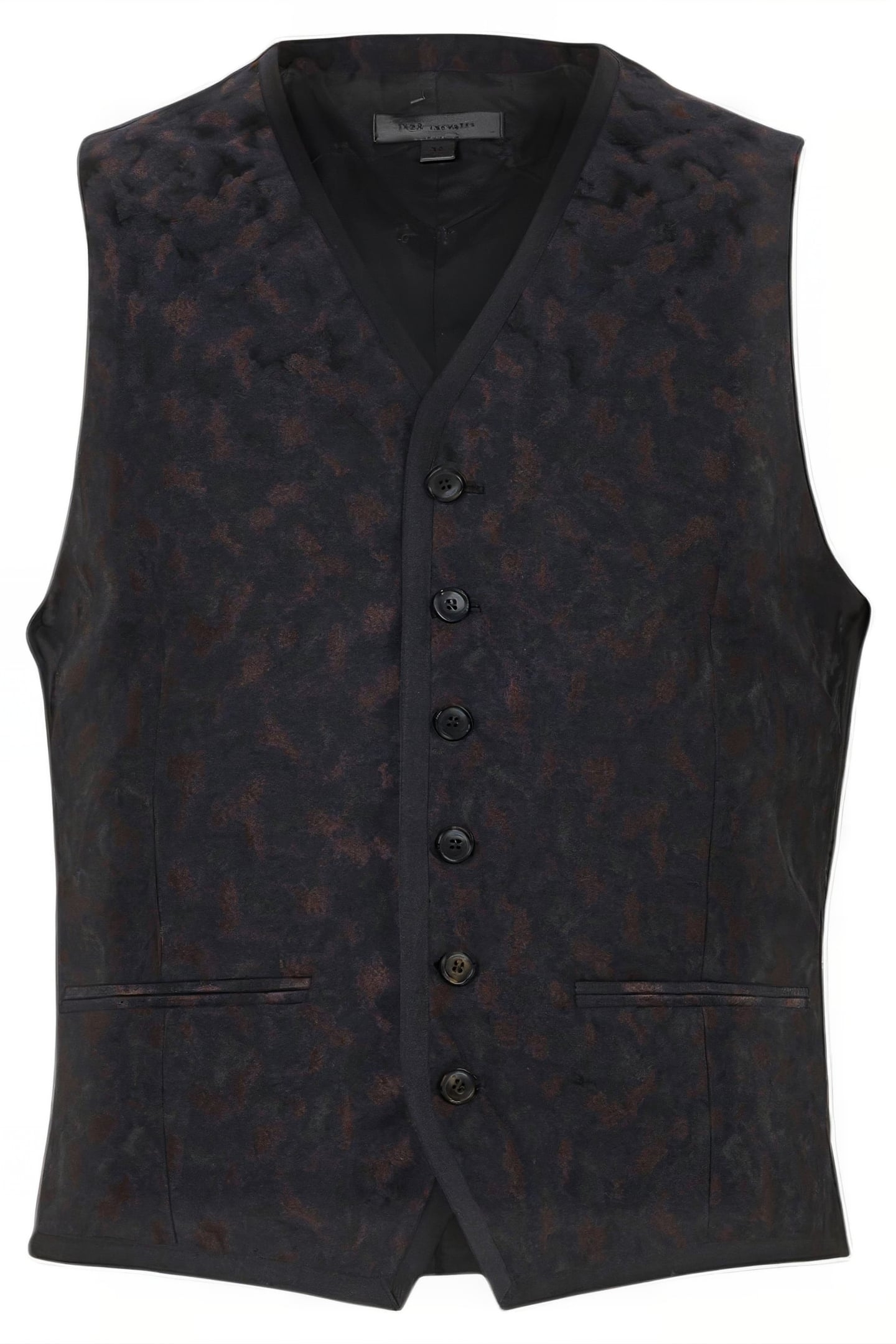 BUTTON FRONT CLOSURE VEST WITH SATIN TAP MERLOT 1