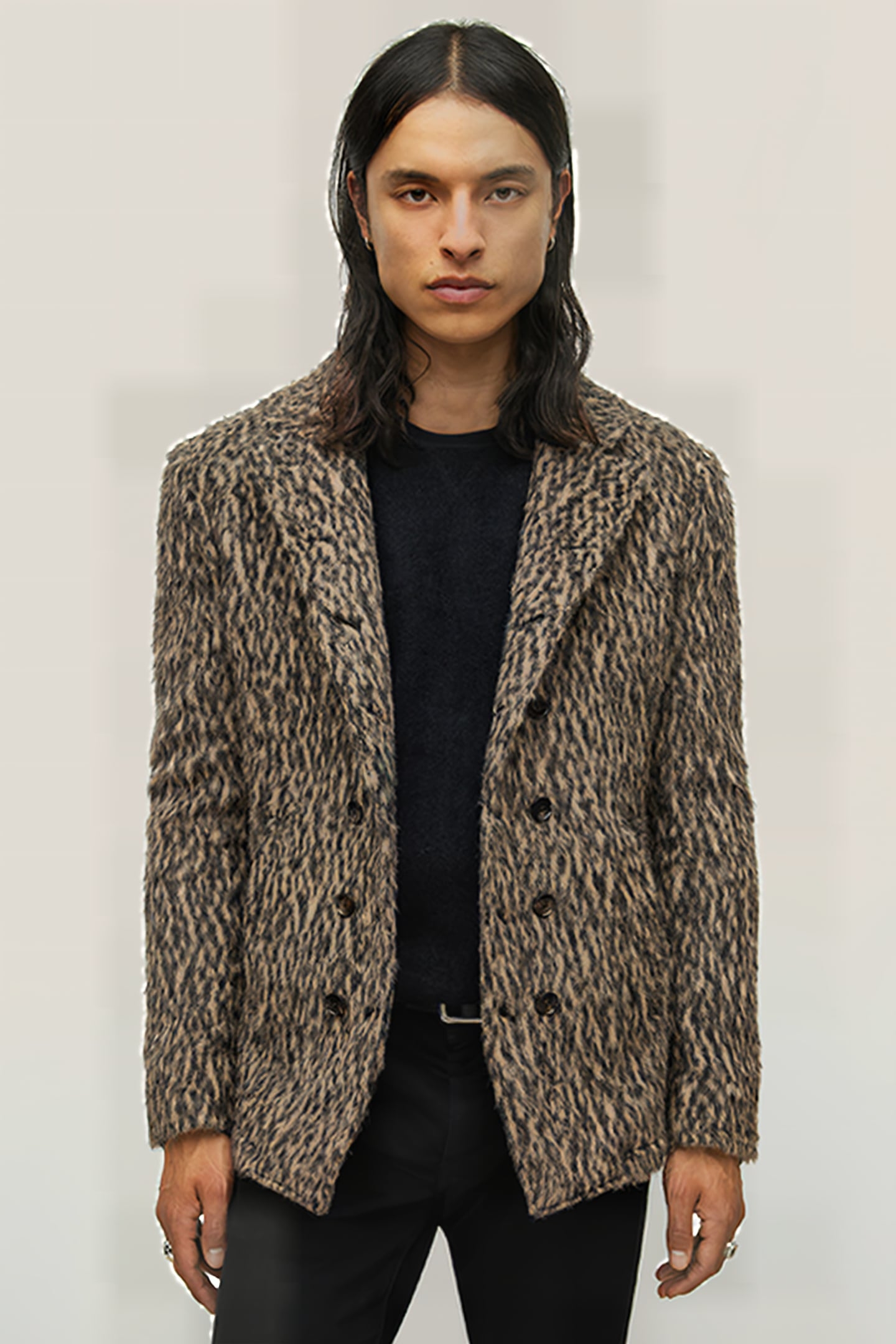 SLIM FIT DOUBLE BREASTED BUTTON FRONT CU MOCHA 1