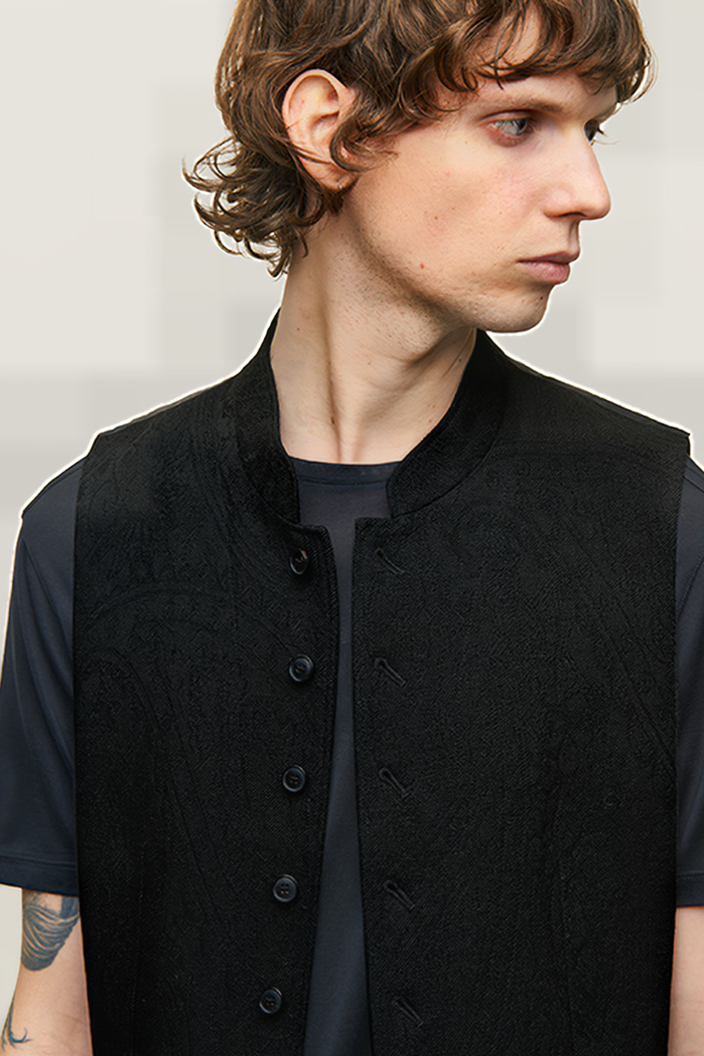 BLAIR VEST BAND COLLAR VEST WITH ADJUSTA BLACK 2