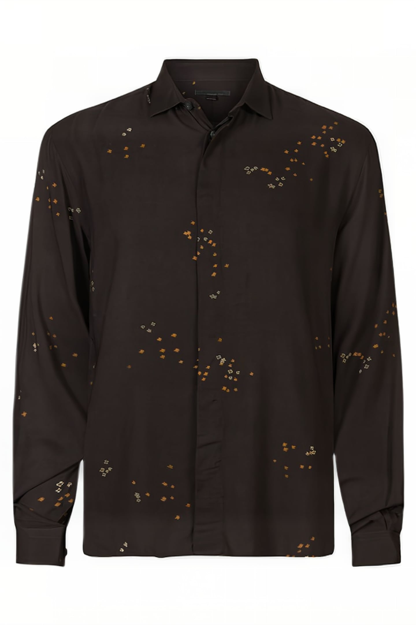 RODNEY LS SPORT SHIRT CONCEALED PLACKET ESPRESSO 1