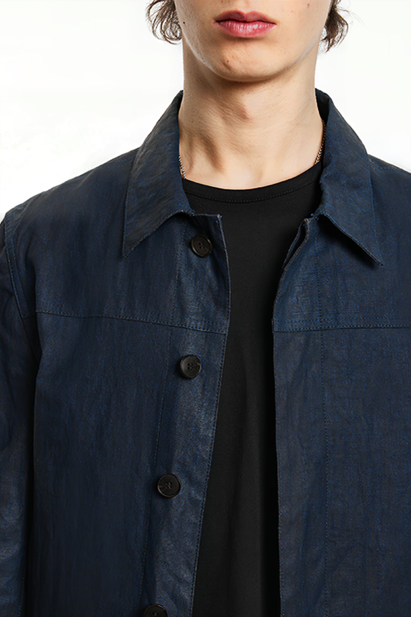 HIDDEN PLACKET JEAN JACKET CAPRI BLUE 3