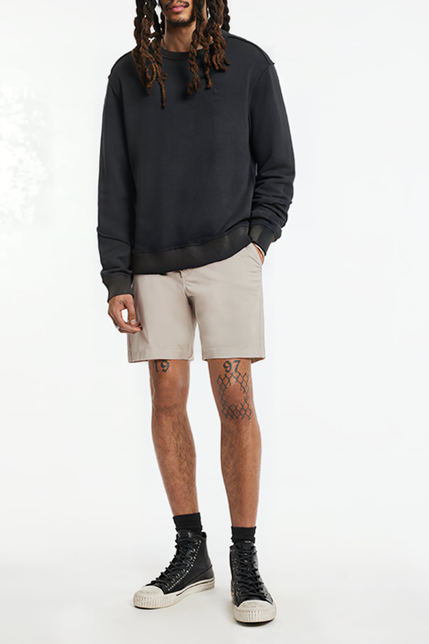 JOHNNY FLAT FRONT SHORTS FOSSIL GREY 2