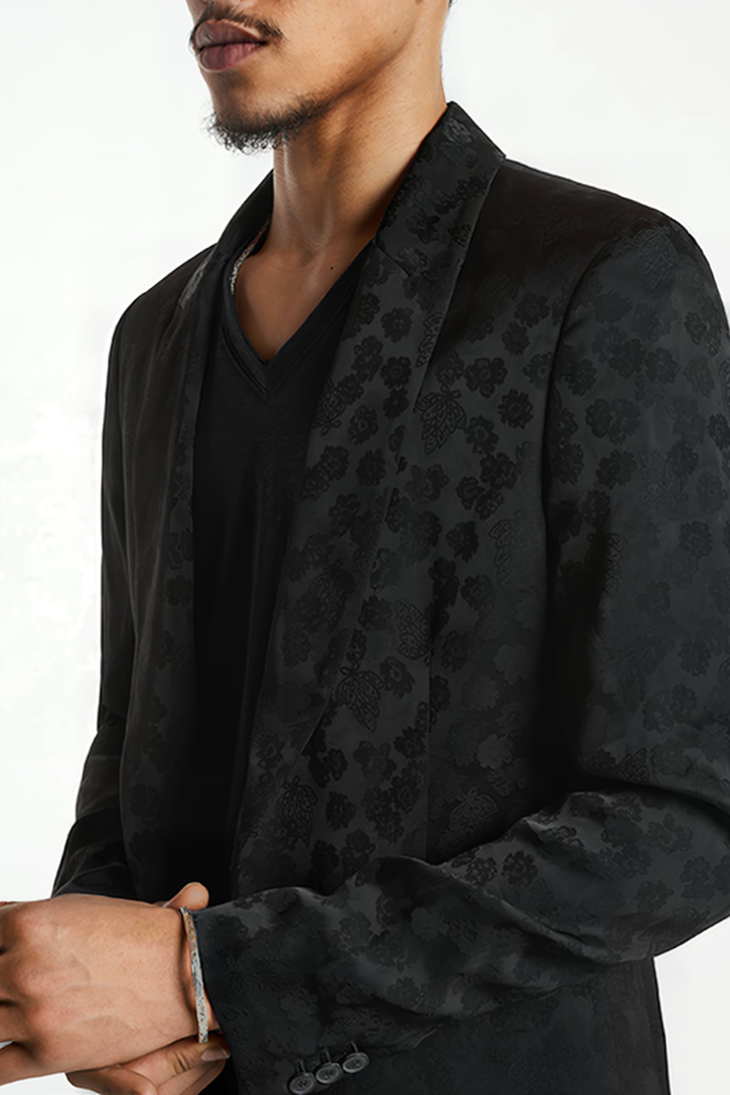 SLIM FIT SHAWL LAPEL JACKET WITH DOUBLE BLACK 3