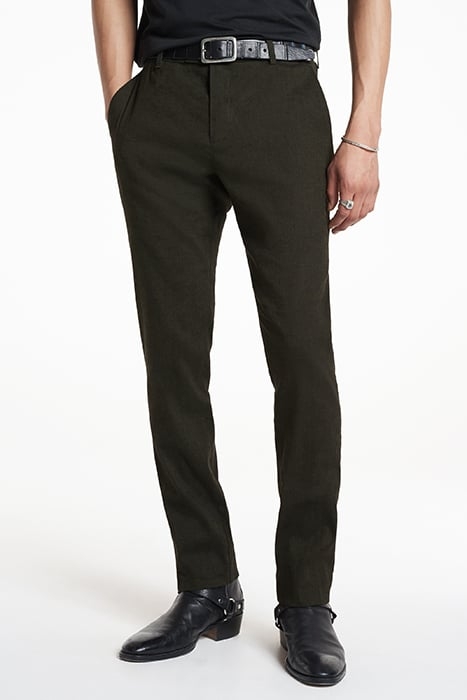 SLIM FIT PANTS WITH WELT HIP POCKET AND KELP 1