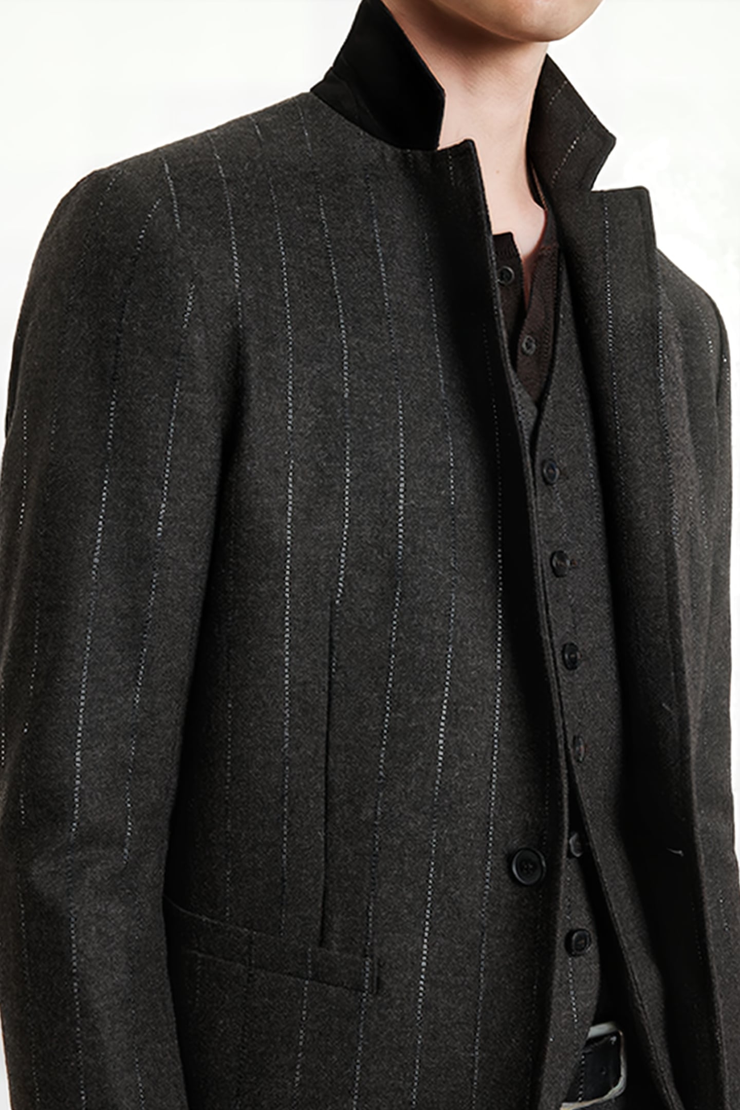 SLIM FIT ONE BUTTON SKINNY NOTCH LAPEL S ESPRESSO 3