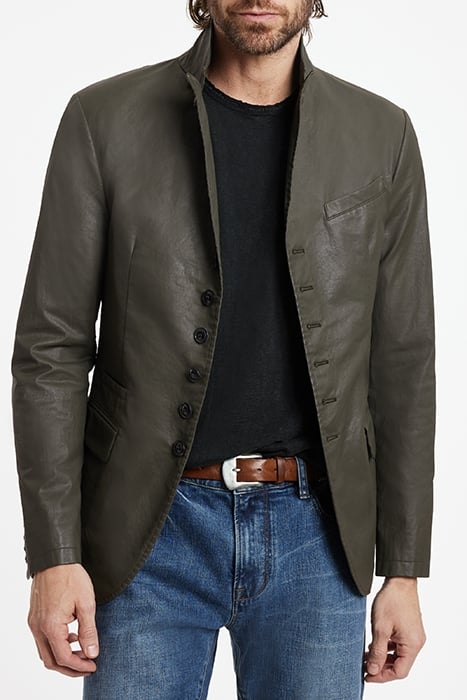 SLIM FIT MULTI PEAK LAPEL JKT WITH WELT DEEP OLIVE 1