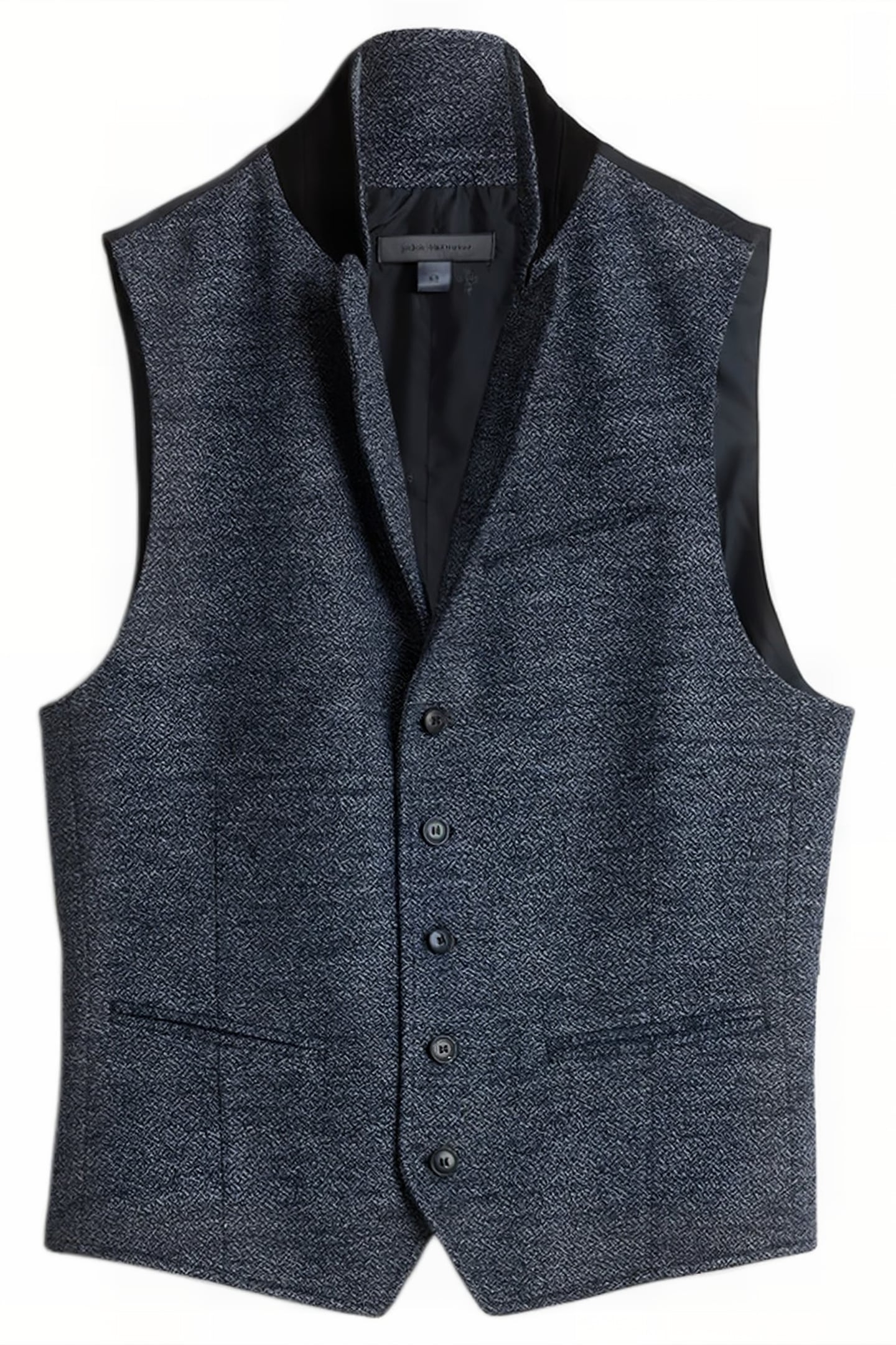 SLIM FIT PEAK LAPEL VEST WITH WIRE INSER NAVY 2