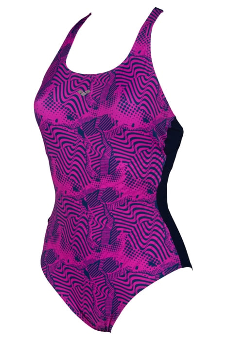 W VIOLA CRADLE BACK ONE PIECE C-CUP NAVY-ROSE VIOLET 3